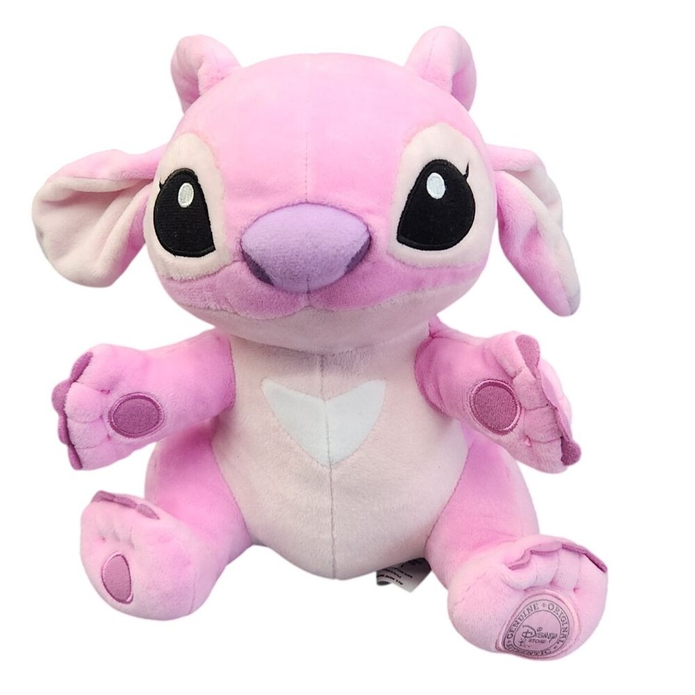 Disney Store Angel Stitch Pink Plush Toy 10" Stuffed Animal Soft Cuddly Collecti